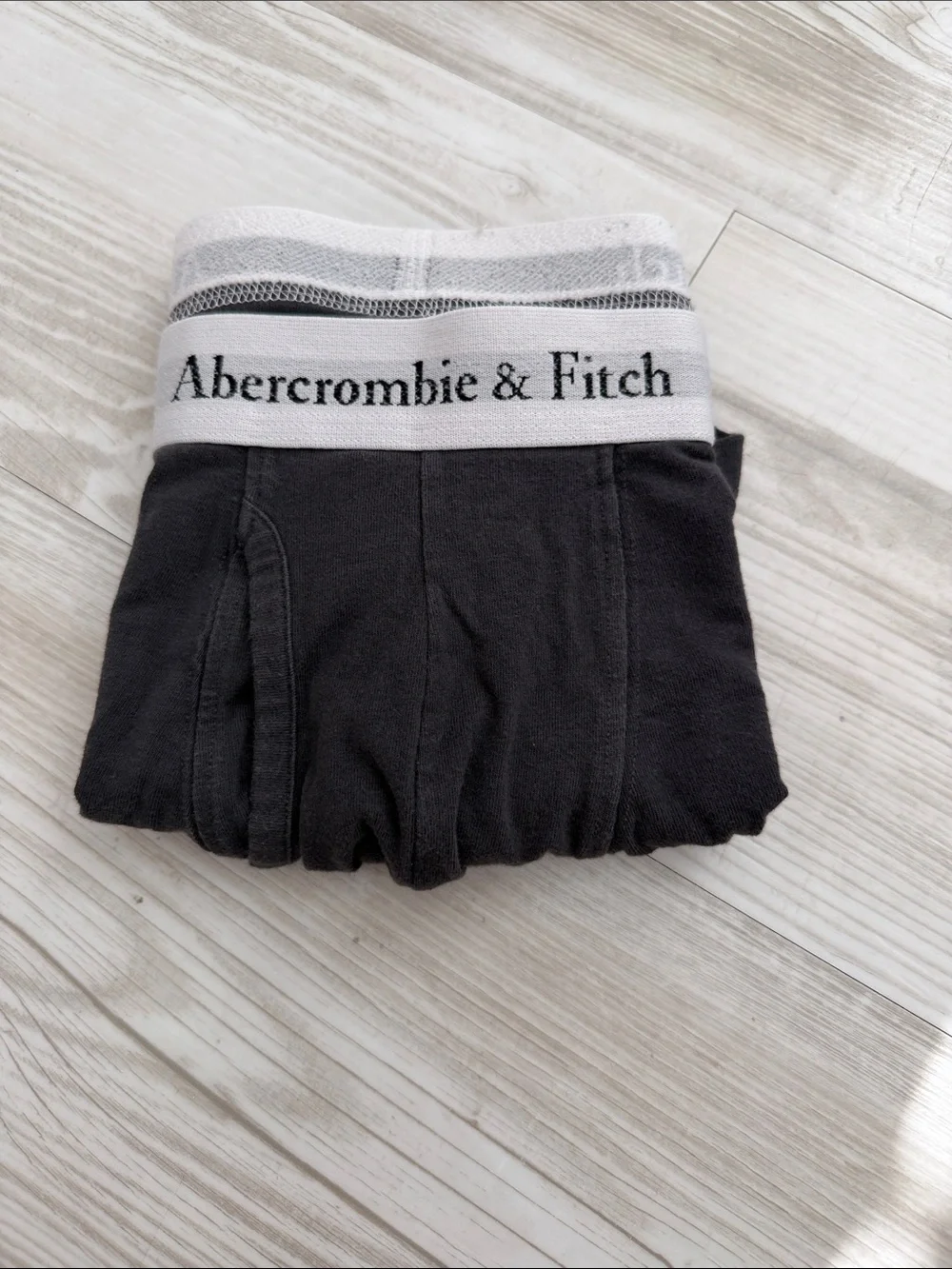 Abercrombie & Fitch Black Boxer Briefs with White Waistband